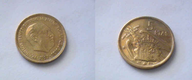 5 pesetas dorada. 776074792