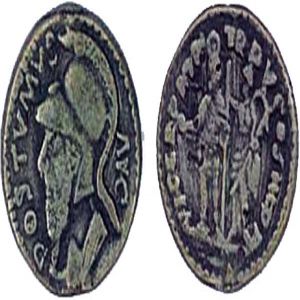 Copia imitativa de Denario de Póstumo. VICT GERM TR P V COS III P P 245648195