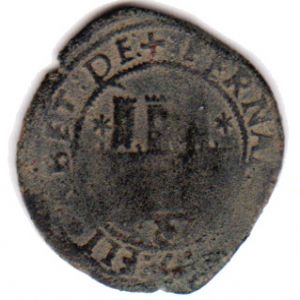 2 maravedis a nombre de los Reyes Católicos (RRCC), ceca Sevilla 416493681