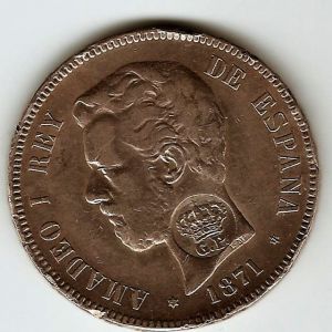 Duro de Plata Amadeo I, 1871, Sello GP 667242179