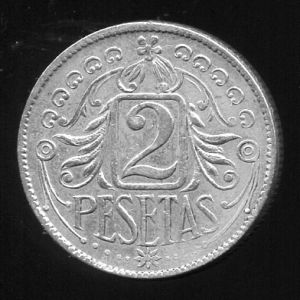 2 Pesetas de plata sin identificar 218416522